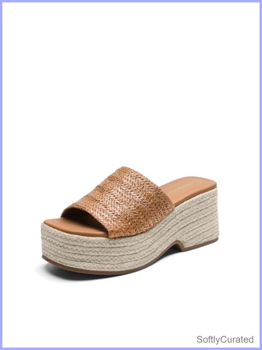 Platform Espadrille Sandals Raffia Wedge Slip On Open Toe